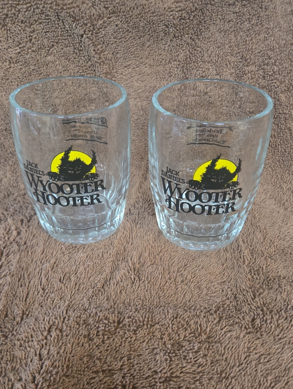 Jack Daniels Glass Tumblers with Yellow Logo Accent